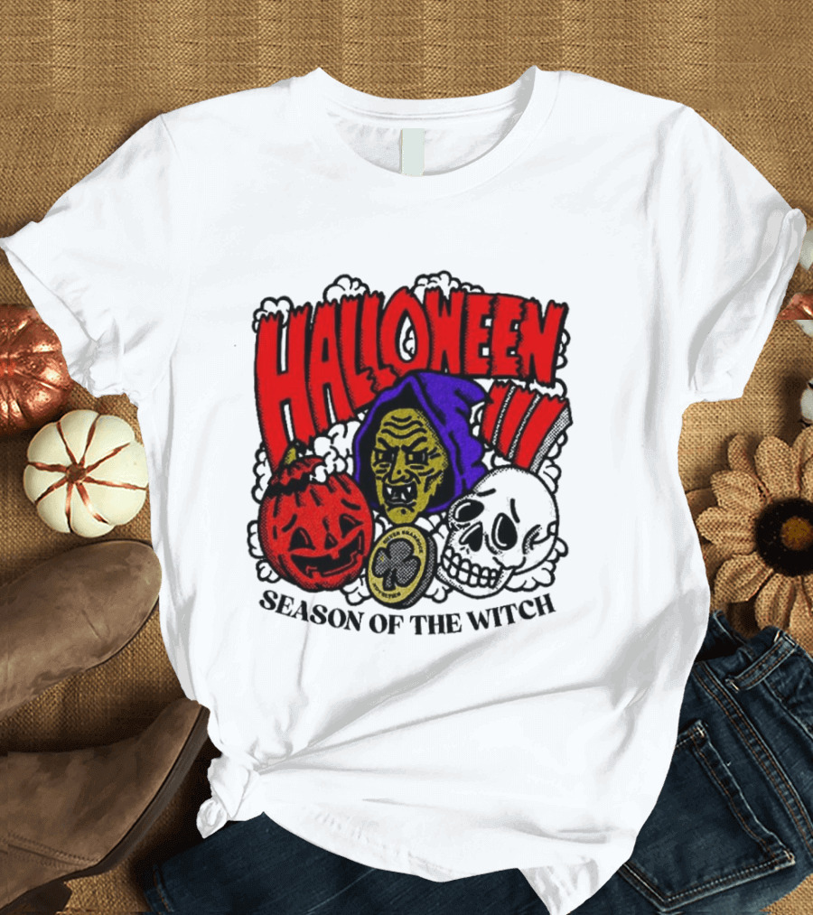 Halloween Season Of The Witch Pumpkin Skull T-Shirt