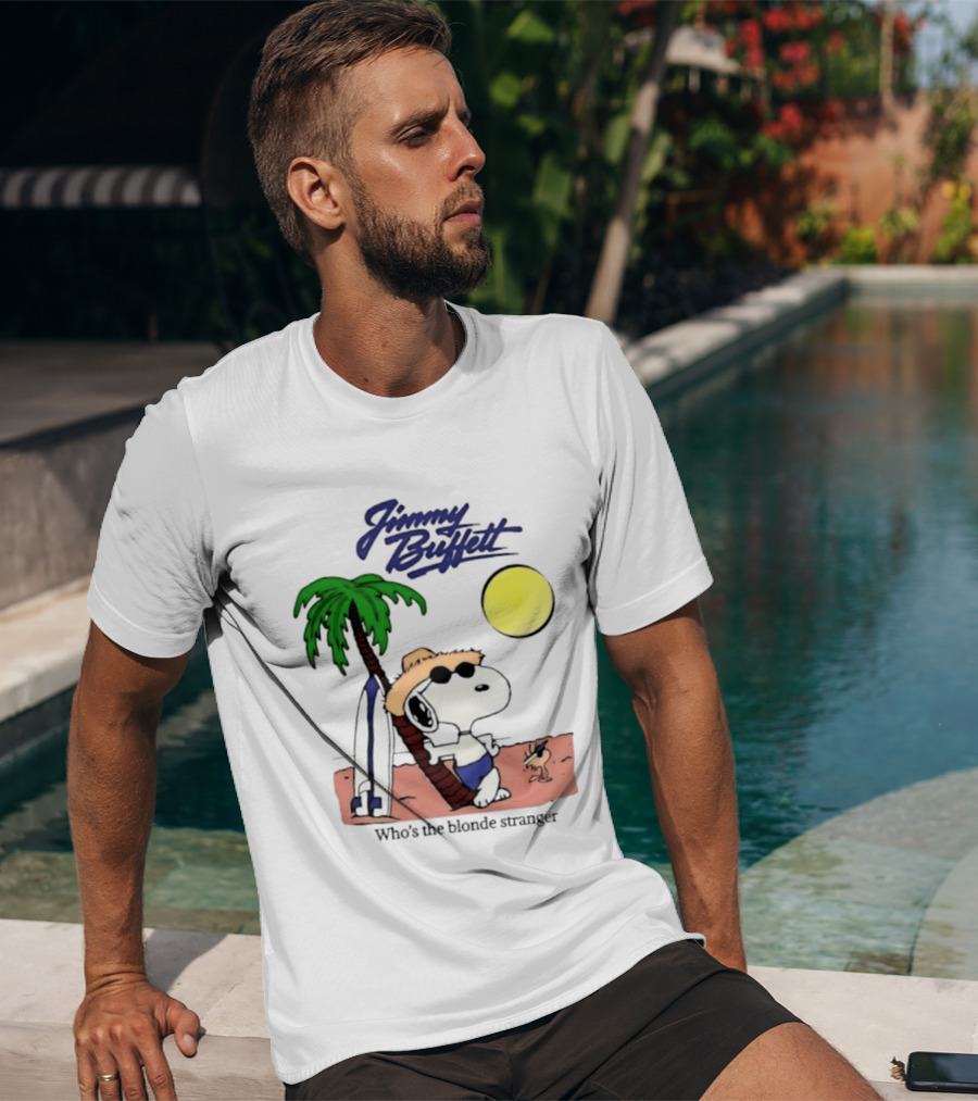 Jimmy Buffett Snoopy Who's The Blonde Stranger Surfing Palm Beach Moon T-Shirt