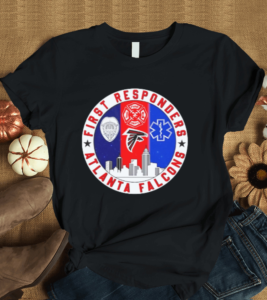 Atlanta Falcons First Responders 9.11 Never Forget Skyline T-Shirt