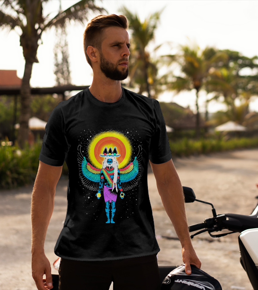 Major Lazer Swizz Beatz Psychedelic Ancient Egyptian Winged Sunburst Deity T-Shirt