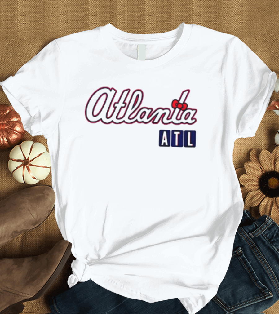 Atlanta Braves Hello Kitty ATL 2026 Baseball Cartoon Collaboration T-Shirt