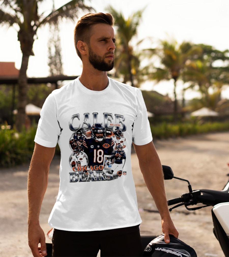 Caleb Williams Chicago Bears 18 Player Collage 2026 T-Shirt
