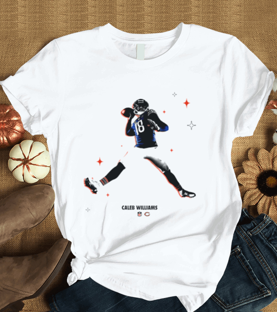 Caleb Williams Chicago Bears Fly Air Jordan 8 Pose T-Shirt