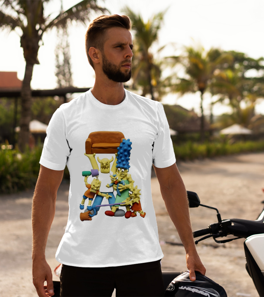 Couch Gag Sculpted Family Chaos Iconic Animation T-Shirt