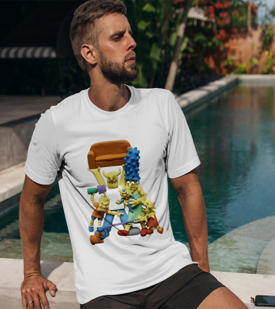 Couch Gag Sculpted Family Chaos Iconic Animation T-Shirt
