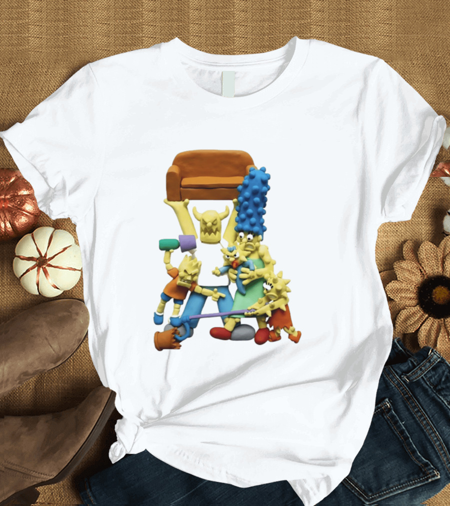 Couch Gag Sculpted Family Chaos Iconic Animation T-Shirt