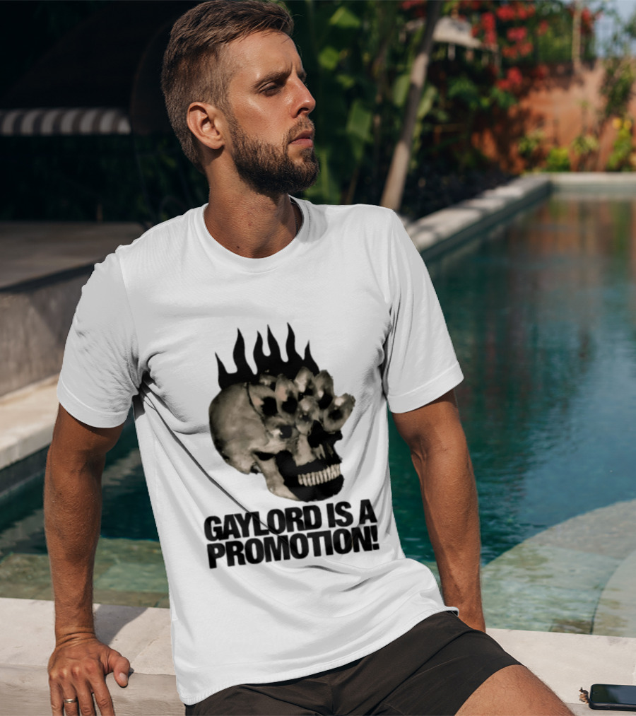 Gaylord Is A Promotion Skull Flamed Spikes Sarcastic T-Shirt