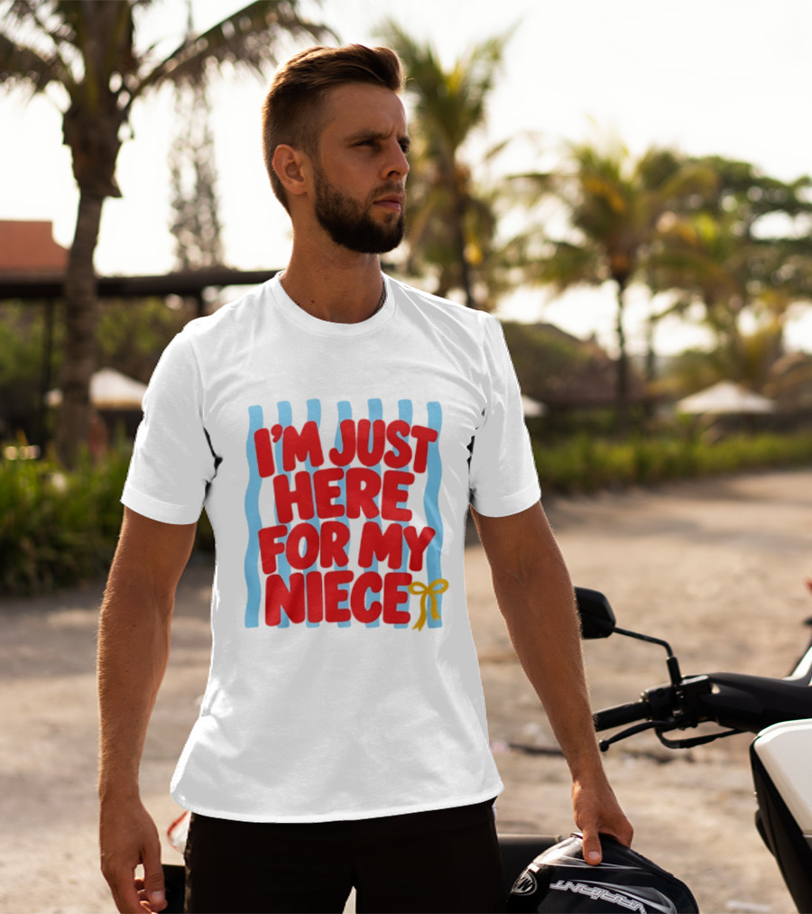 I'm Just Here For My Niece Family Bonding Cute Bow T-Shirt