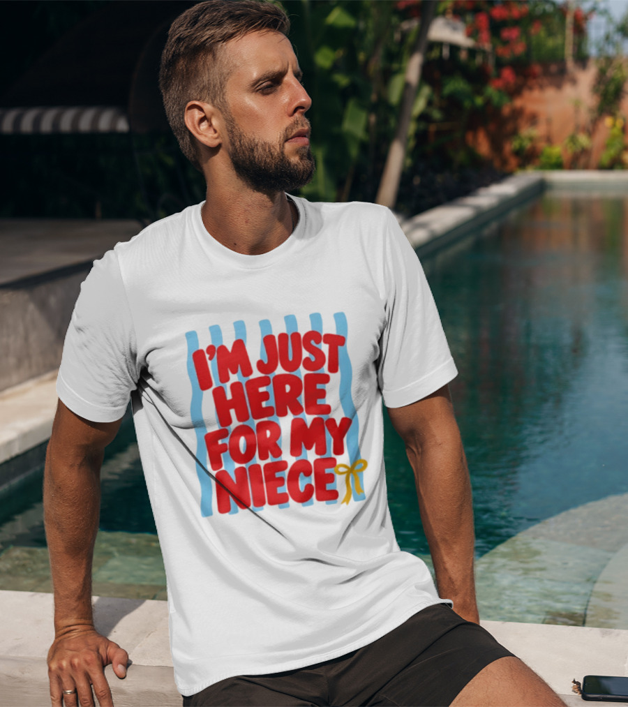 I'm Just Here For My Niece Family Bonding Cute Bow T-Shirt