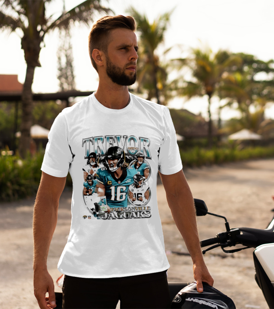 Trevor Lawrence Number 16 Jacksonville Jaguars 2026 Collage T-Shirt