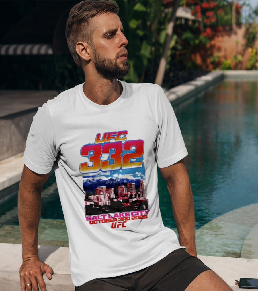 UFC 332 Salt Lake City October 3rd 2026 Urban Skyline Event T-Shirt