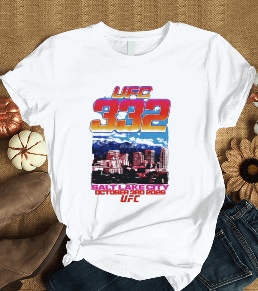 UFC 332 Salt Lake City October 3rd 2026 Urban Skyline Event T-Shirt