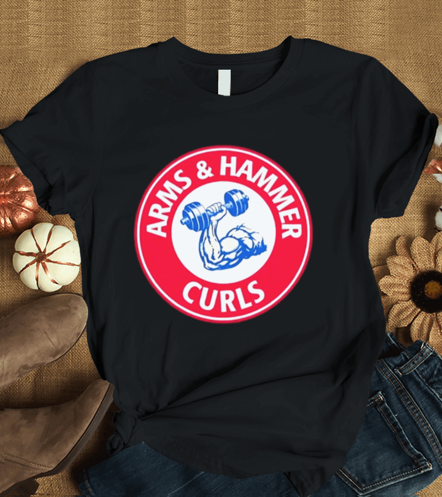 Arms And Hammer Curls Gym Weightlifting Dumbbell Muscle Training T-Shirt