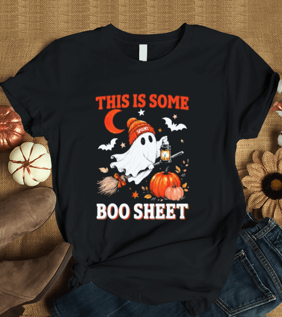 This Is Some Boo Sheet Spooky Ghost Lantern Pumpkin Halloween T-Shirt