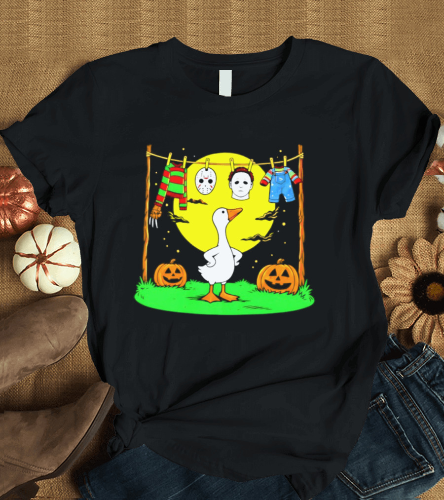 Goose Horror Halloween '26 Pumpkin Jason Freddy Chucky Outfits T-Shirt