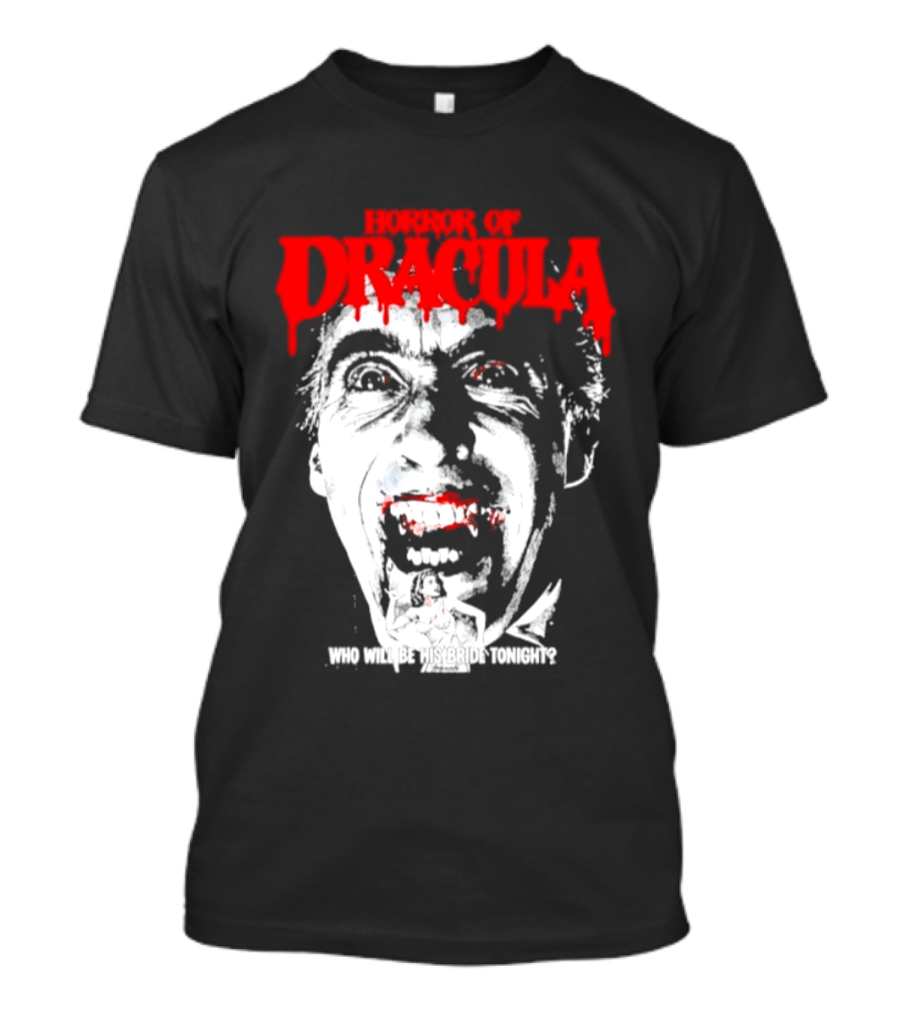 Horror Of Dracula Who Will Be His Bride Tonight Vintage Vampire Movie T-Shirt