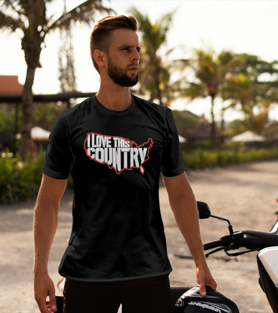 I Love This Country United States Map T-Shirt
