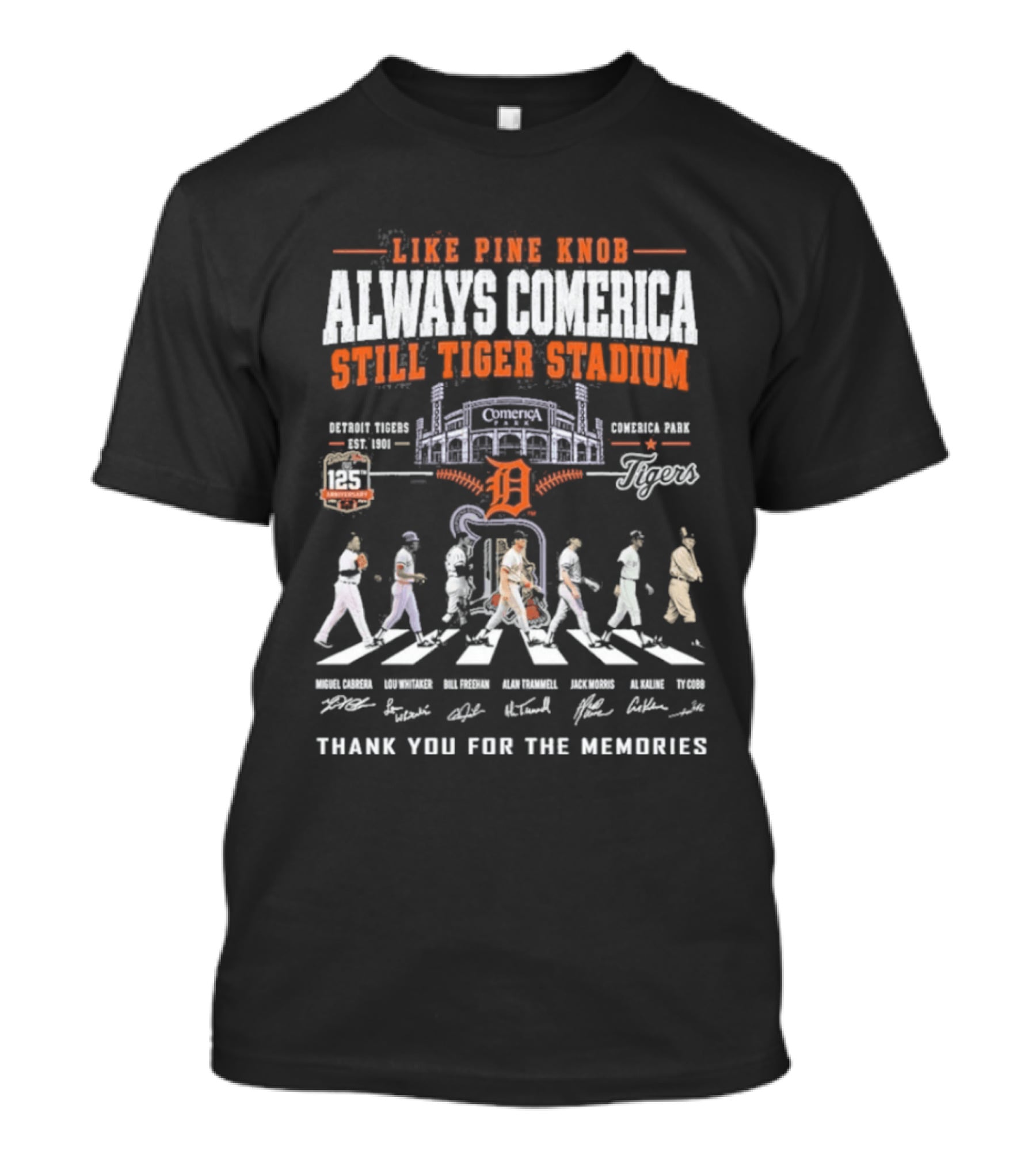 Like Pride Rock Always Comerica Still Tiger Stadium Baseball Legends Miguel Cabrera Ty Cobb Thank You For The Memories T-Shirt
