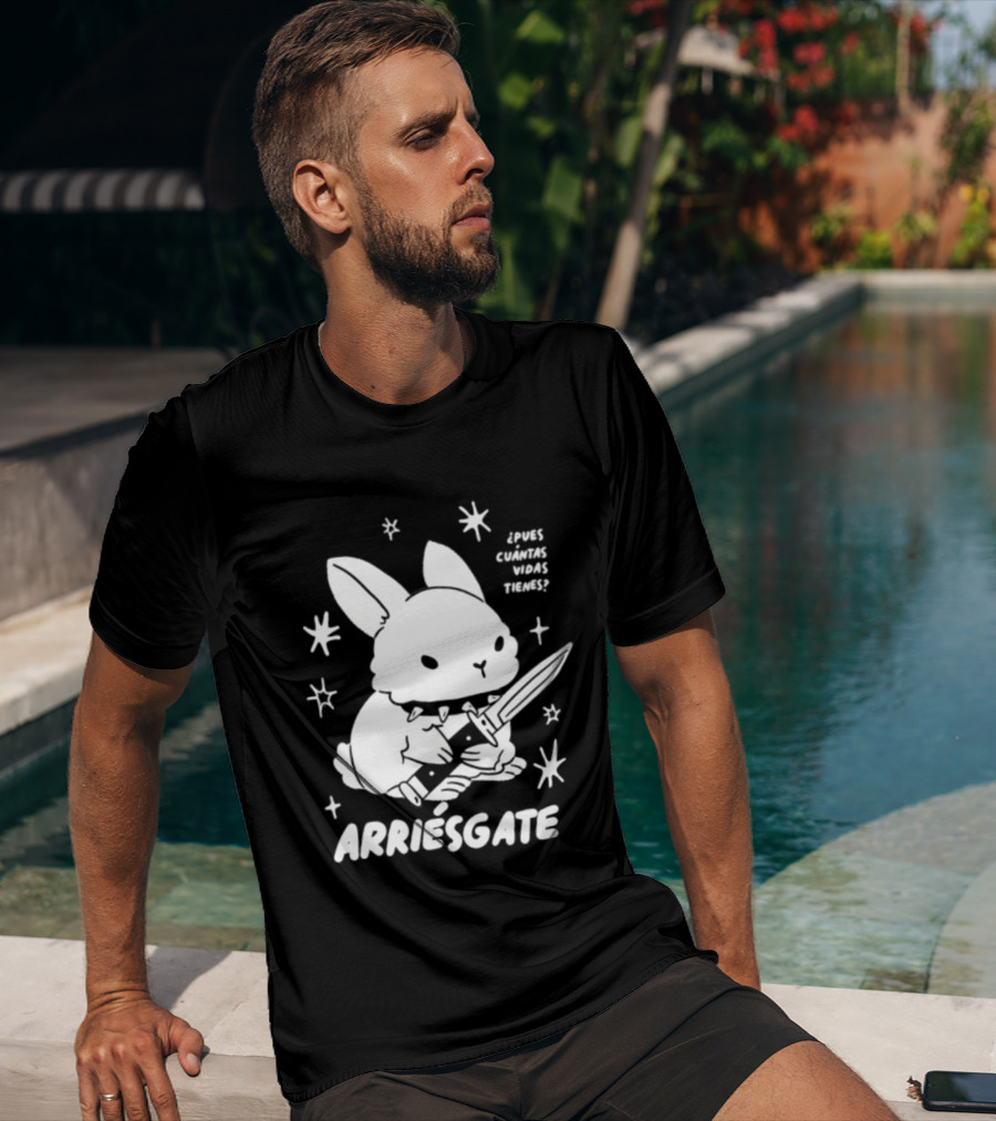 Dulce Nopronto ¿Pues Cuántas Vidas Tienes Arriésgate Conejo Cuchillo Kawaii Estrellas T-Shirt