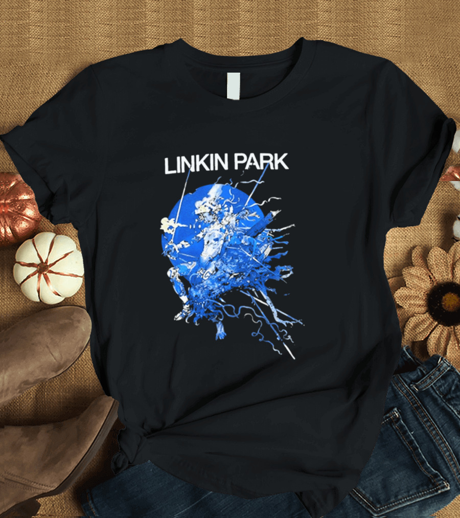Linkin Park Katsuya Terada Blue Abstract Art Collaboration T-Shirt