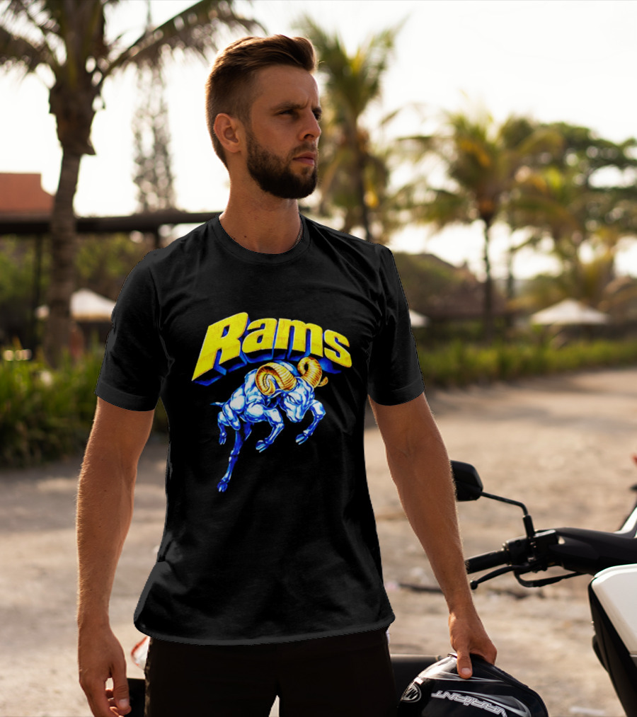 Rams Blue Horn Sports Los Angeles Fan T-Shirt