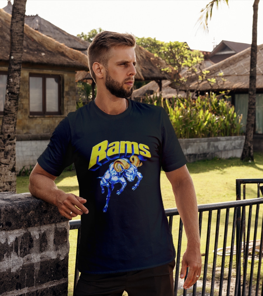Rams Blue Horn Sports Los Angeles Fan T-Shirt