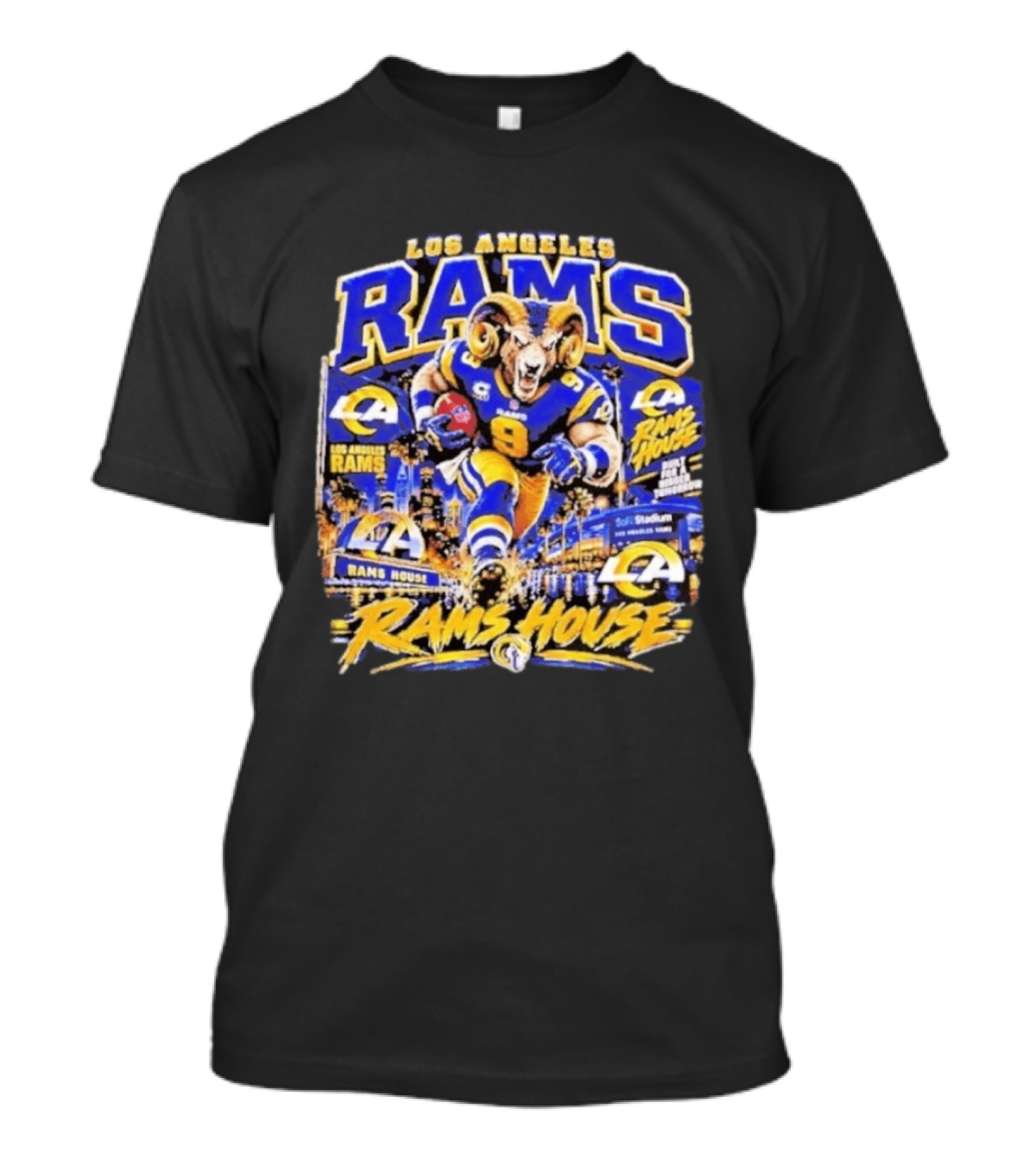 Los Angeles Rams House Ram Mascot SoFi Stadium Football Fan Gear T-Shirt