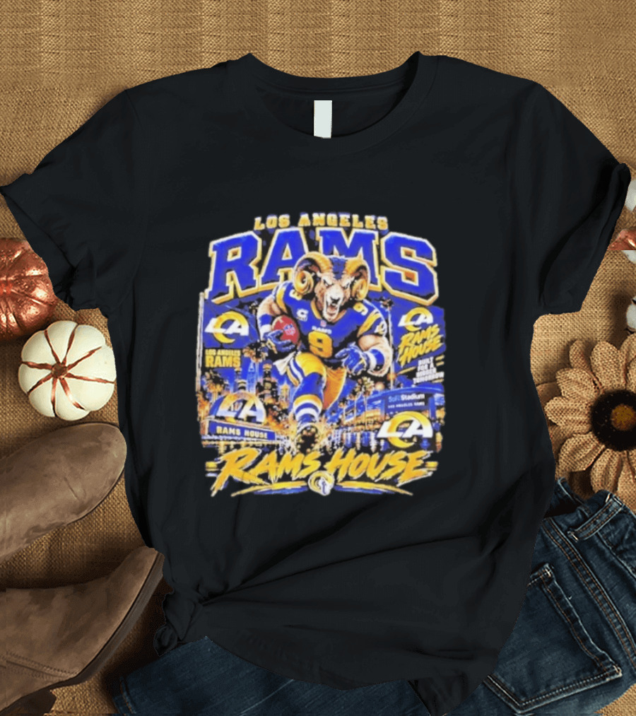 Los Angeles Rams House Ram Mascot SoFi Stadium Football Fan Gear T-Shirt