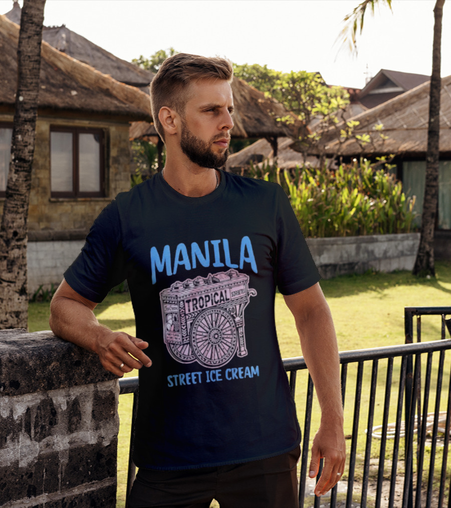 Manila Tropical Sorbetes Vintage Cart Street Ice Cream T-Shirt