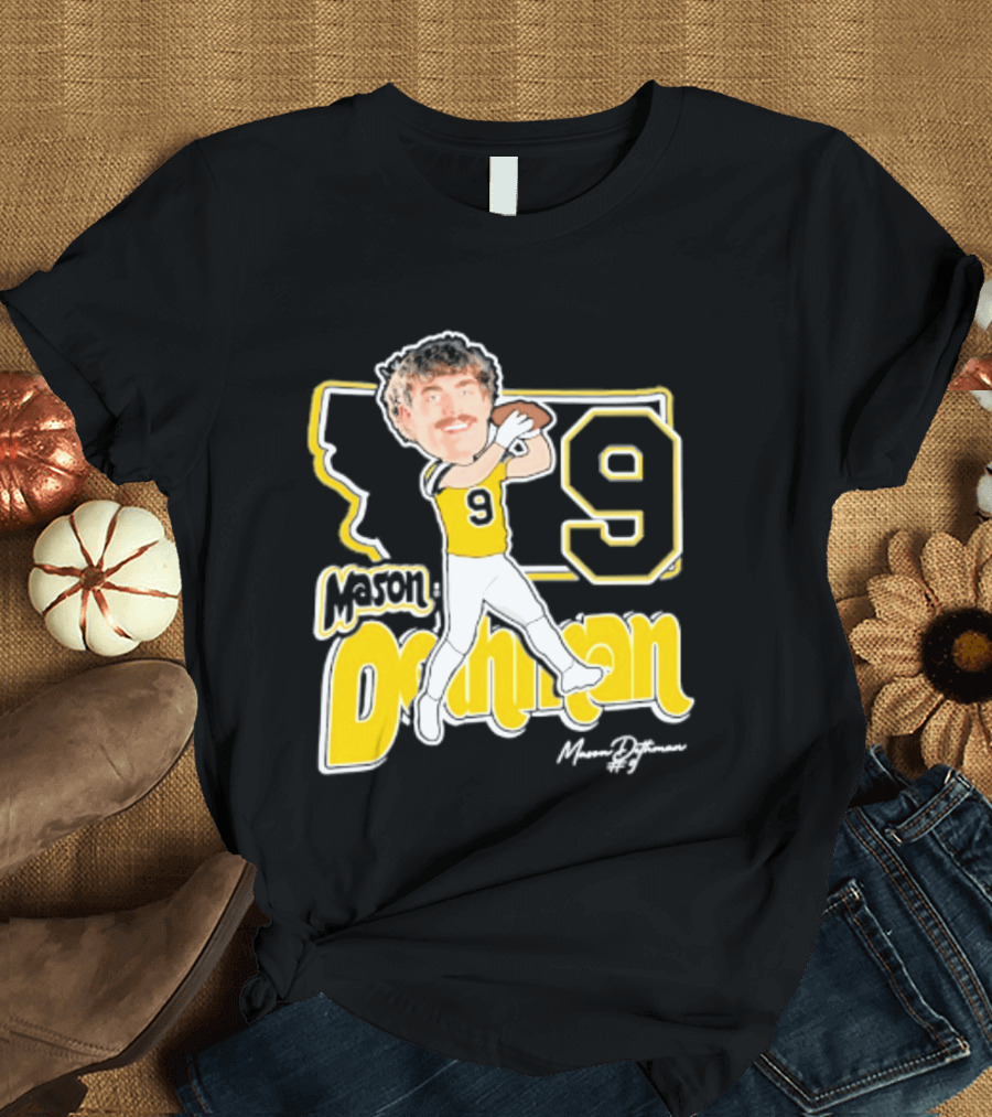 Mason Dethman Montana State Bobcats Caricature 2026 Number 9 Football T-Shirt