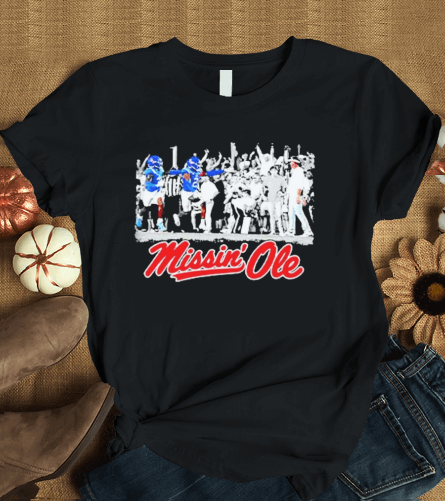 Missin Ole Miss Football Sideline Game Day Enthusiasts T-Shirt