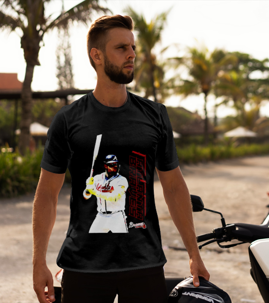 Ronald Acuña Jr Atlanta Braves Swing Action Baseball Player T-Shirt