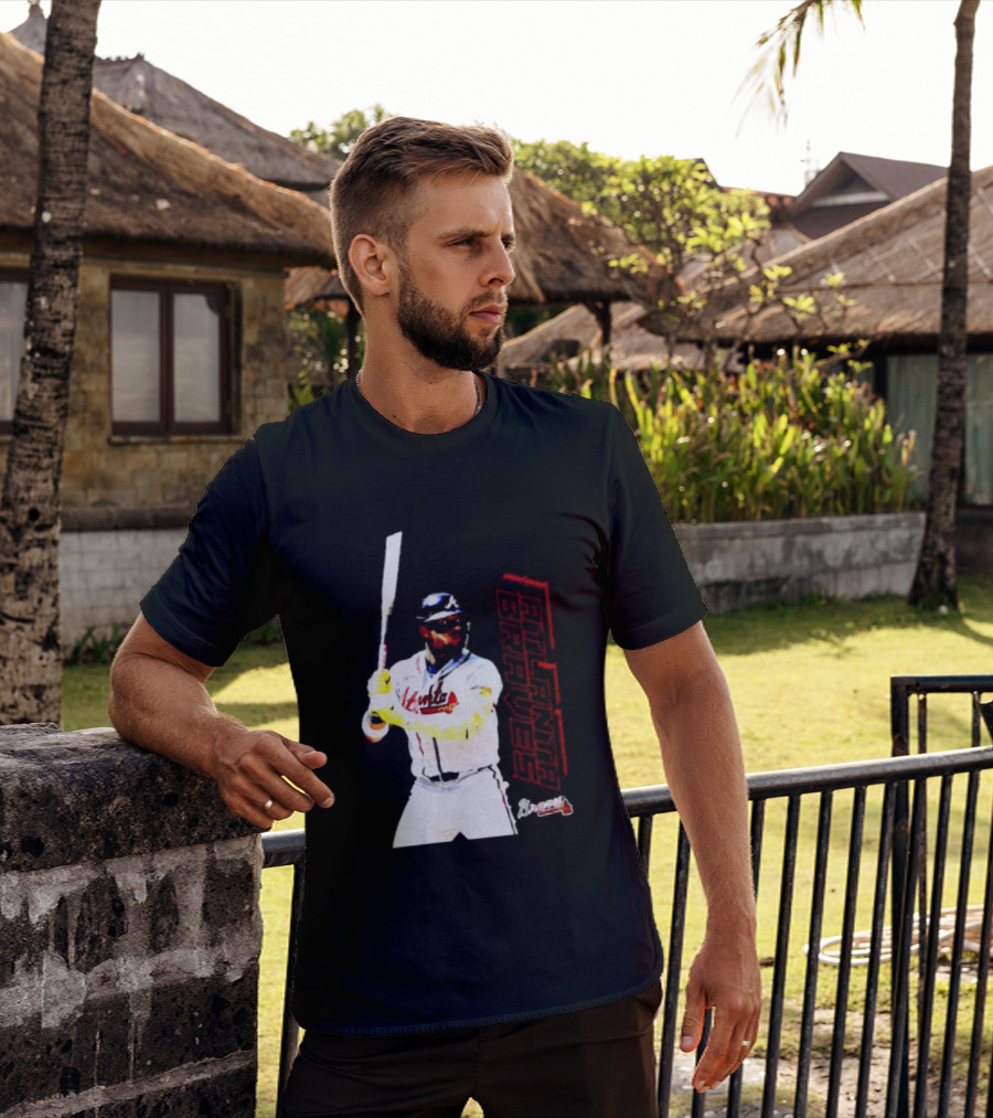 Ronald Acuña Jr Atlanta Braves Swing Action Baseball Player T-Shirt