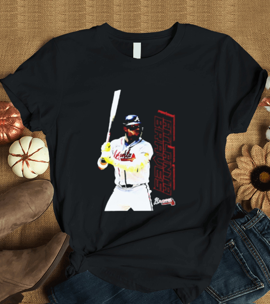 Ronald Acuña Jr Atlanta Braves Swing Action Baseball Player T-Shirt
