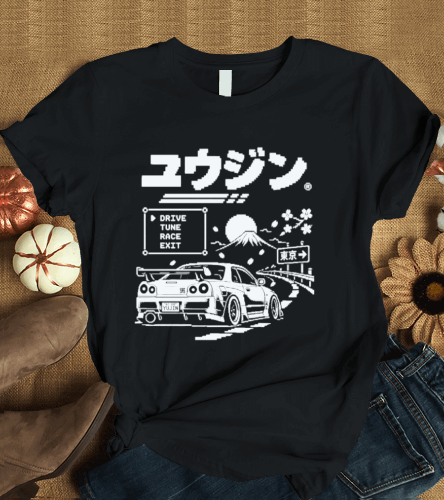 Tokyo Drive Tune Race JDM Car Mount Fuji Japan Racing Scene T-Shirt