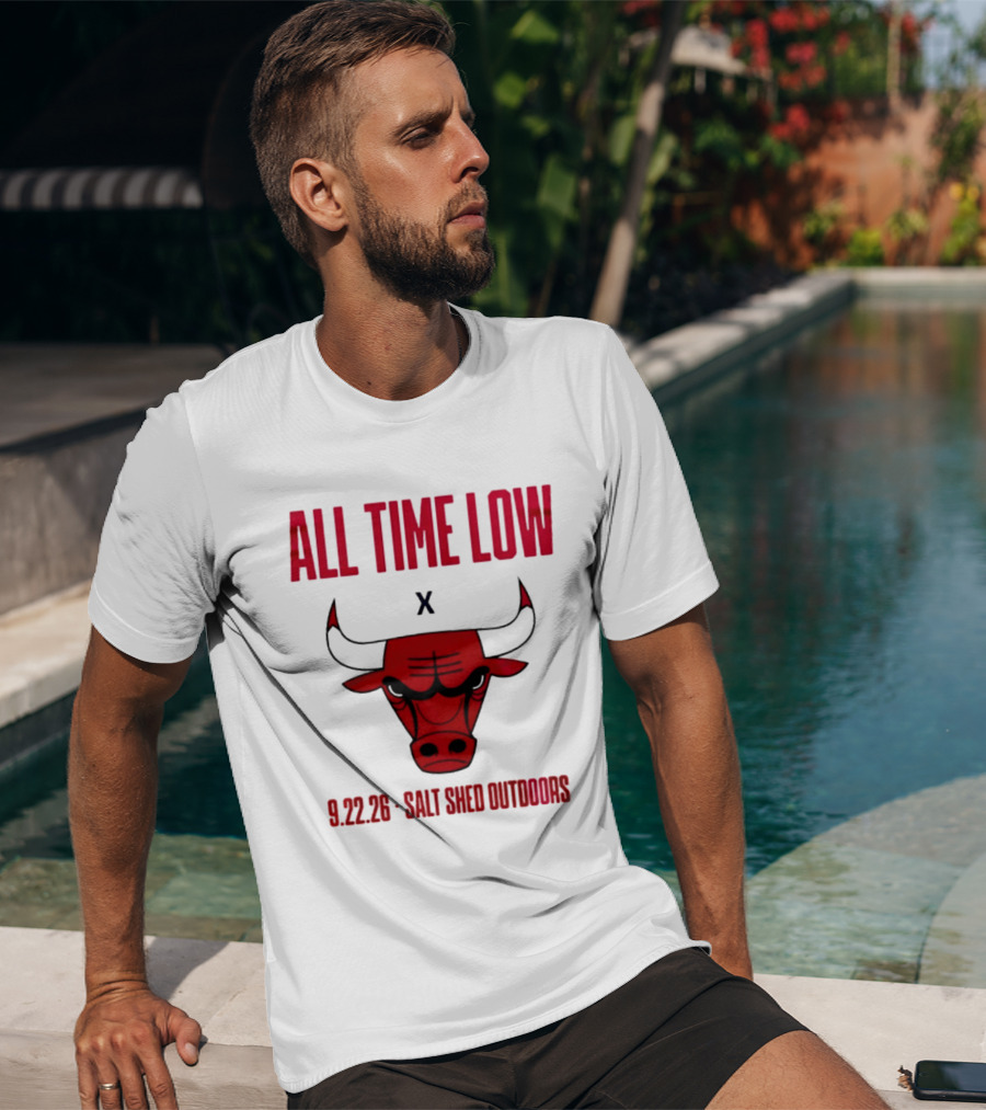 All Time Low Chicago Bulls Collaboration Salt Shed Outdoors 9.22.26 T-Shirt