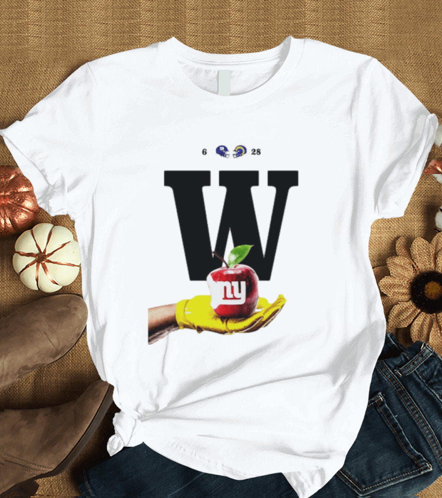 Los Angeles Rams W Over New York Giants Big Apple Victory T-Shirt