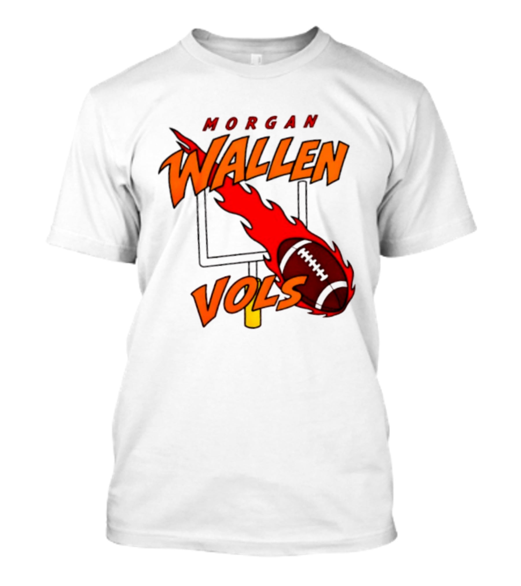 Morgan Wallen Vols Football Tennessee Volunteers Flaming Football Goalpost T-Shirt