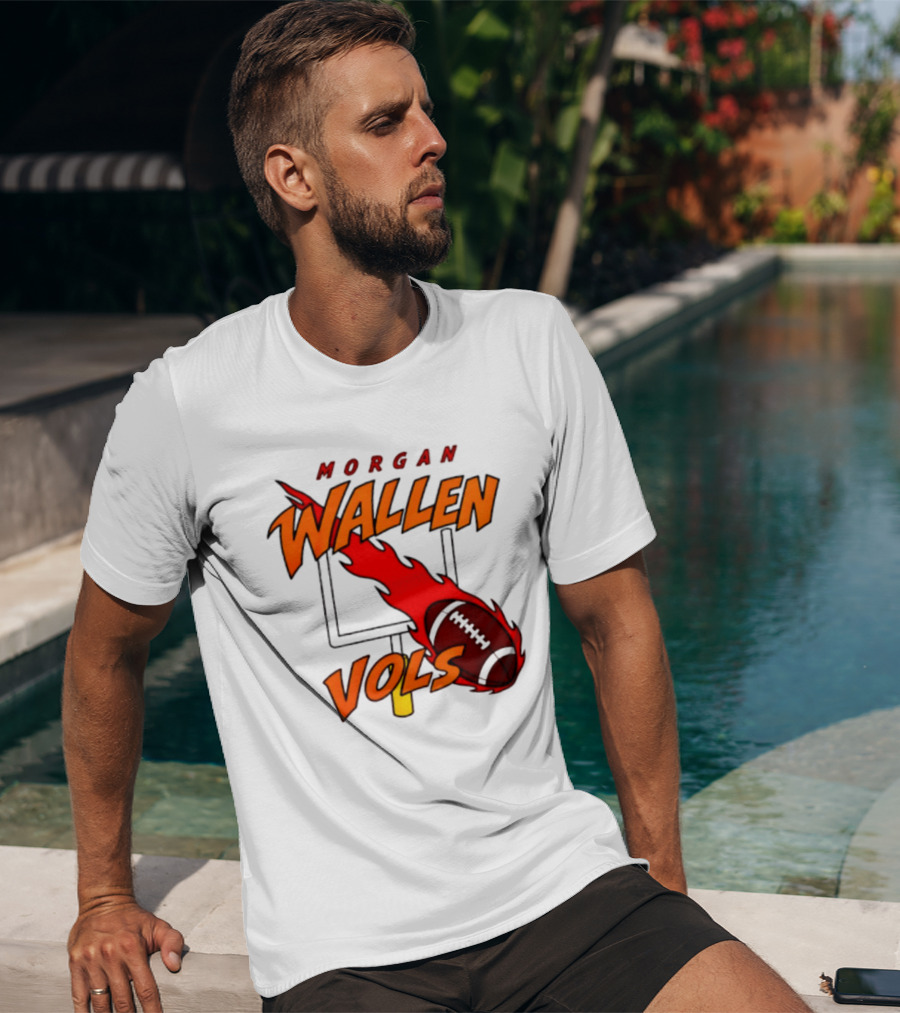 Morgan Wallen Vols Football Tennessee Volunteers Flaming Football Goalpost T-Shirt