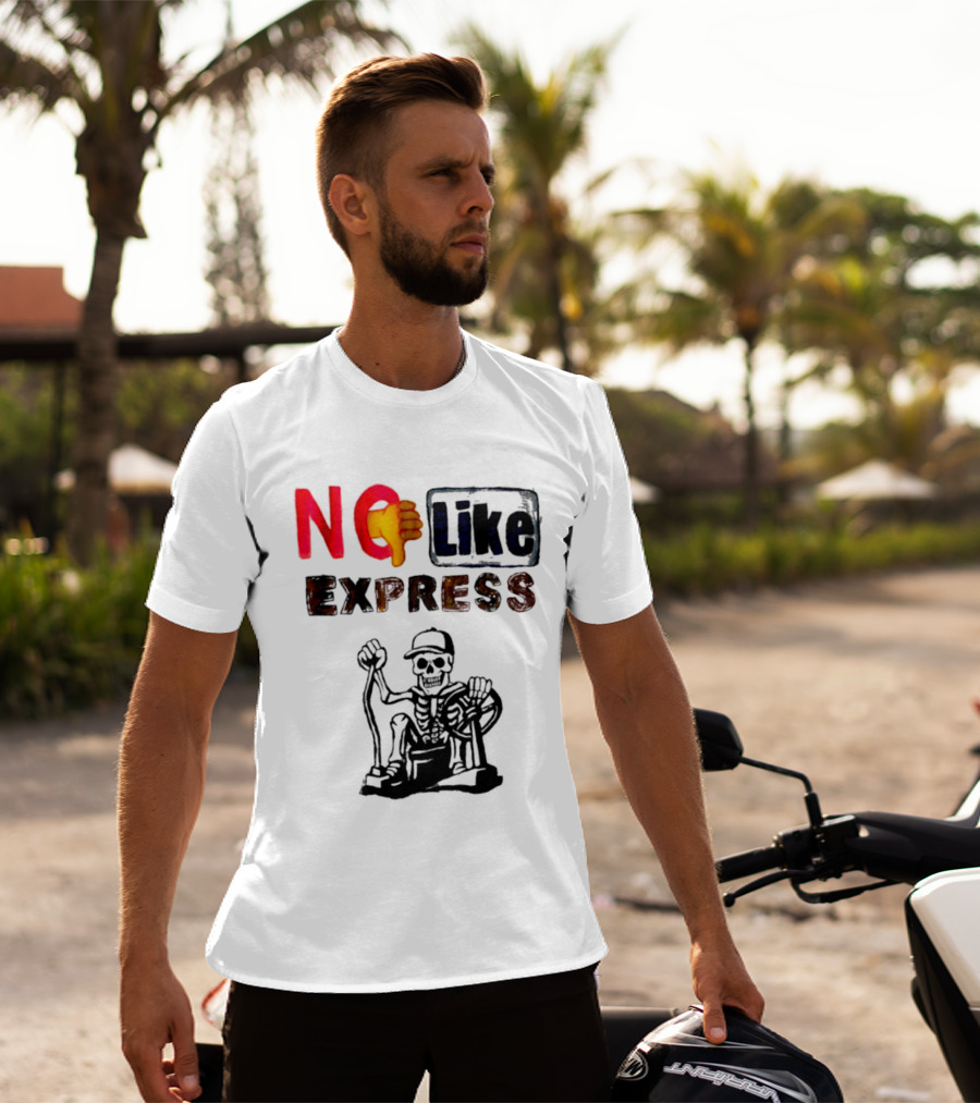 NO Like Express Skeleton Thumbs Down T-Shirt
