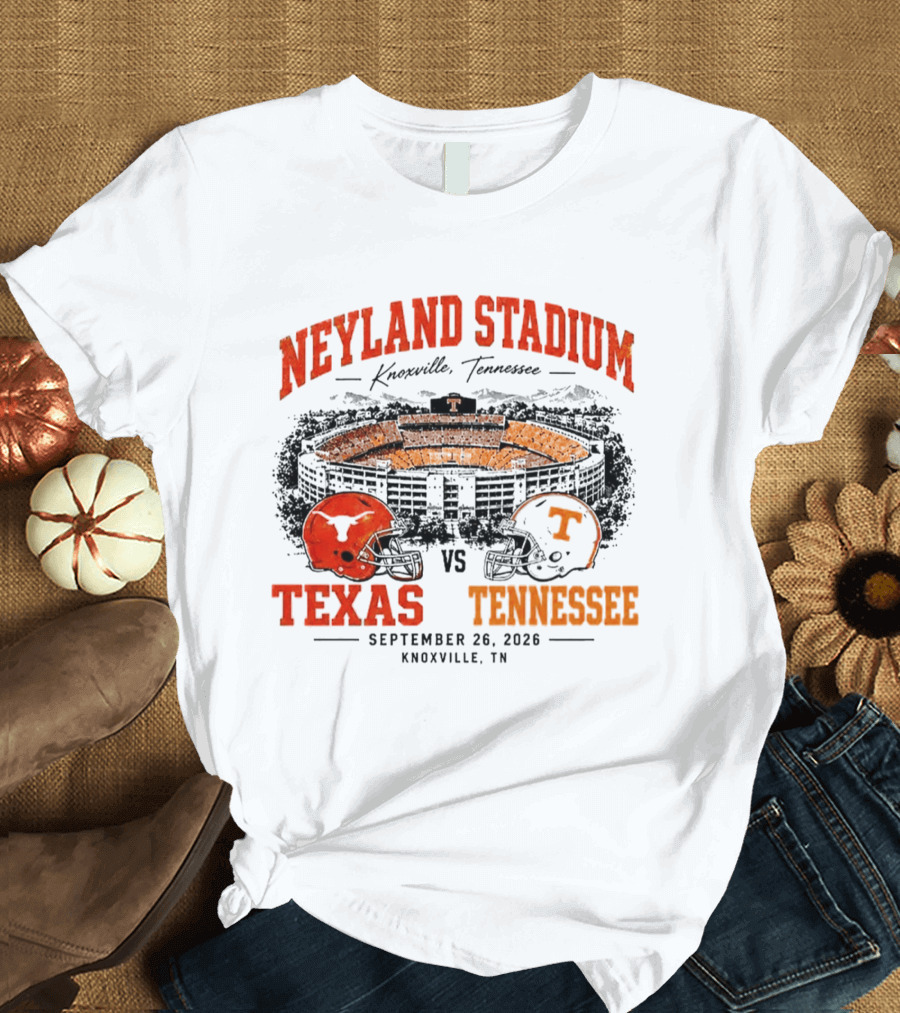 Neyland Stadium Knoxville Texas Vs Tennessee September 26 2026 Matchup T-Shirt