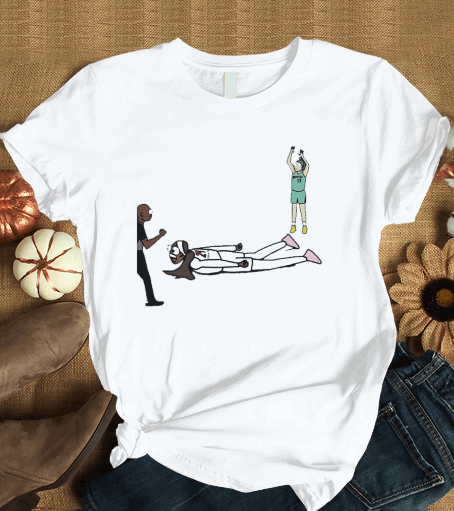 WNBA Basketball Player Tantrum Meme Cartoon Court Moment T-Shirt