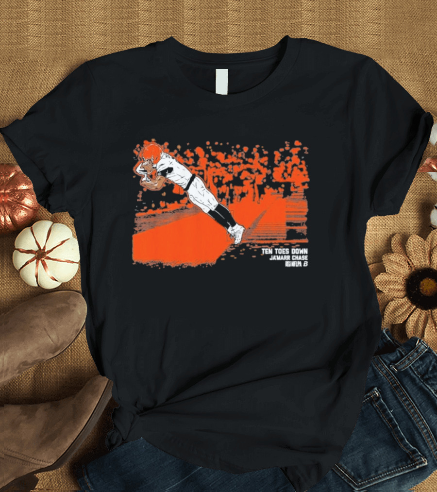 Ja'Marr Chase Ten Toes Down Touchdown Catch T-Shirt