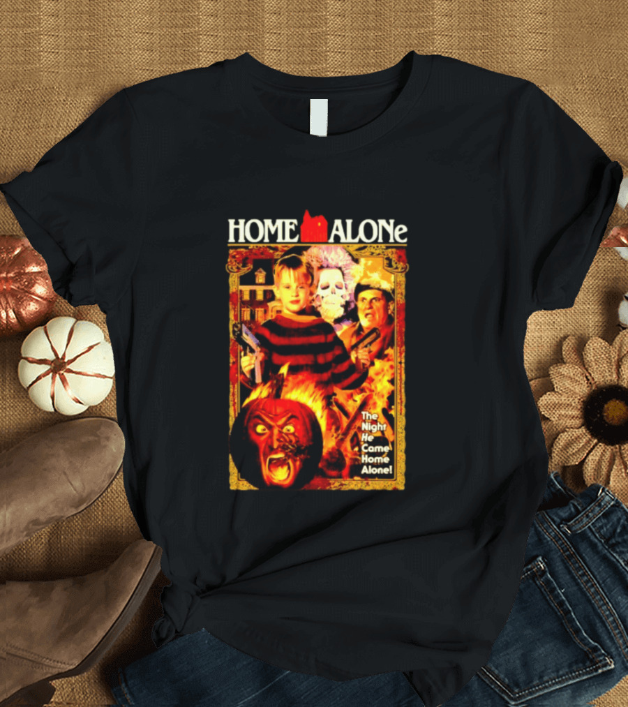 Home Alone The Night He Came Home 80s Movie Mashup T-Shirt