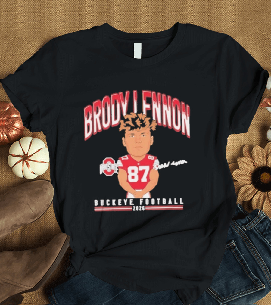 Brody Lennon Ohio State Buckeyes Football Cartoon 2026 T-Shirt
