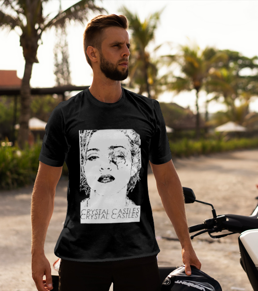 Crystal Castles Electronic Alice Glass Monochrome T-Shirt