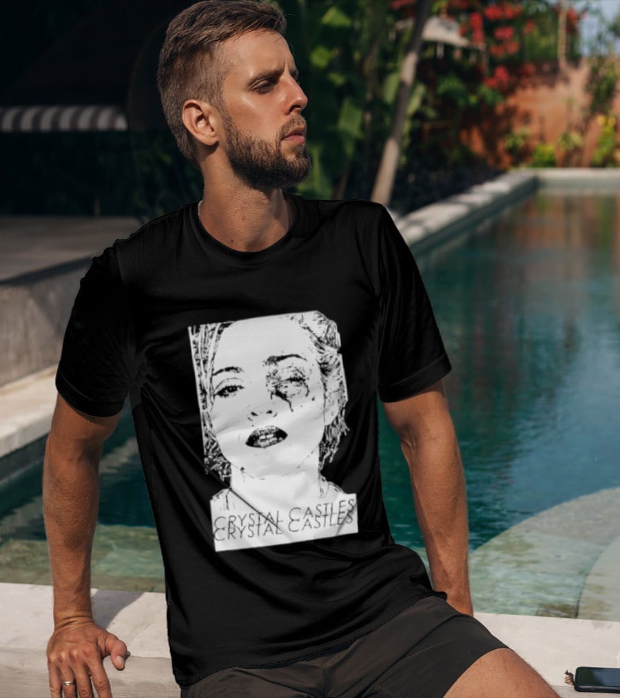 Crystal Castles Electronic Alice Glass Monochrome T-Shirt
