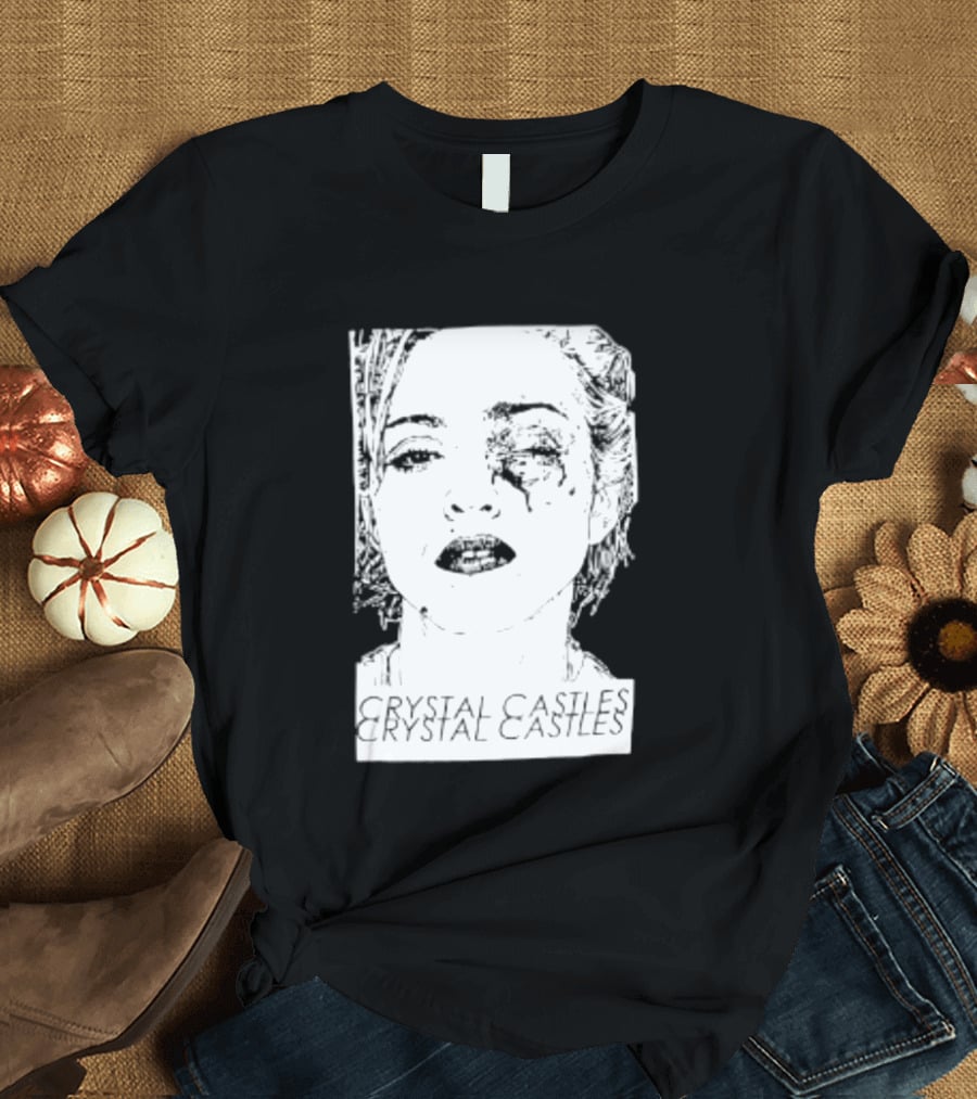 Crystal Castles Electronic Alice Glass Monochrome T-Shirt