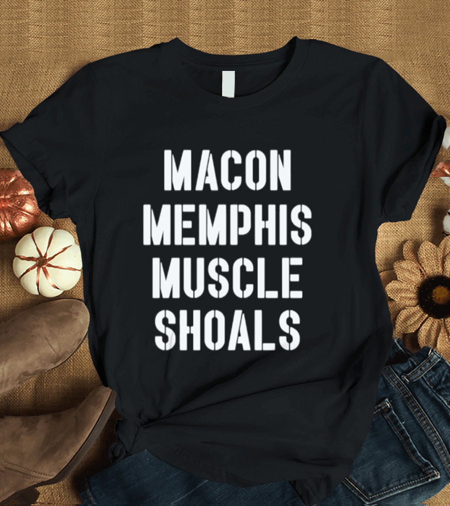 Macon Memphis Muscle Shoals Retro Southern Music Cities T-Shirt
