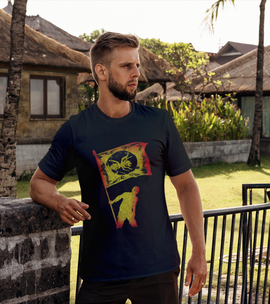 The Prodigy Ant Silhouette Brandishing Flag Multicolor T-Shirt